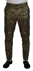 Dolce & Gabbana Black Gold Jacquard Dress Trouser Pants -   -  Dolce & Gabbana.
