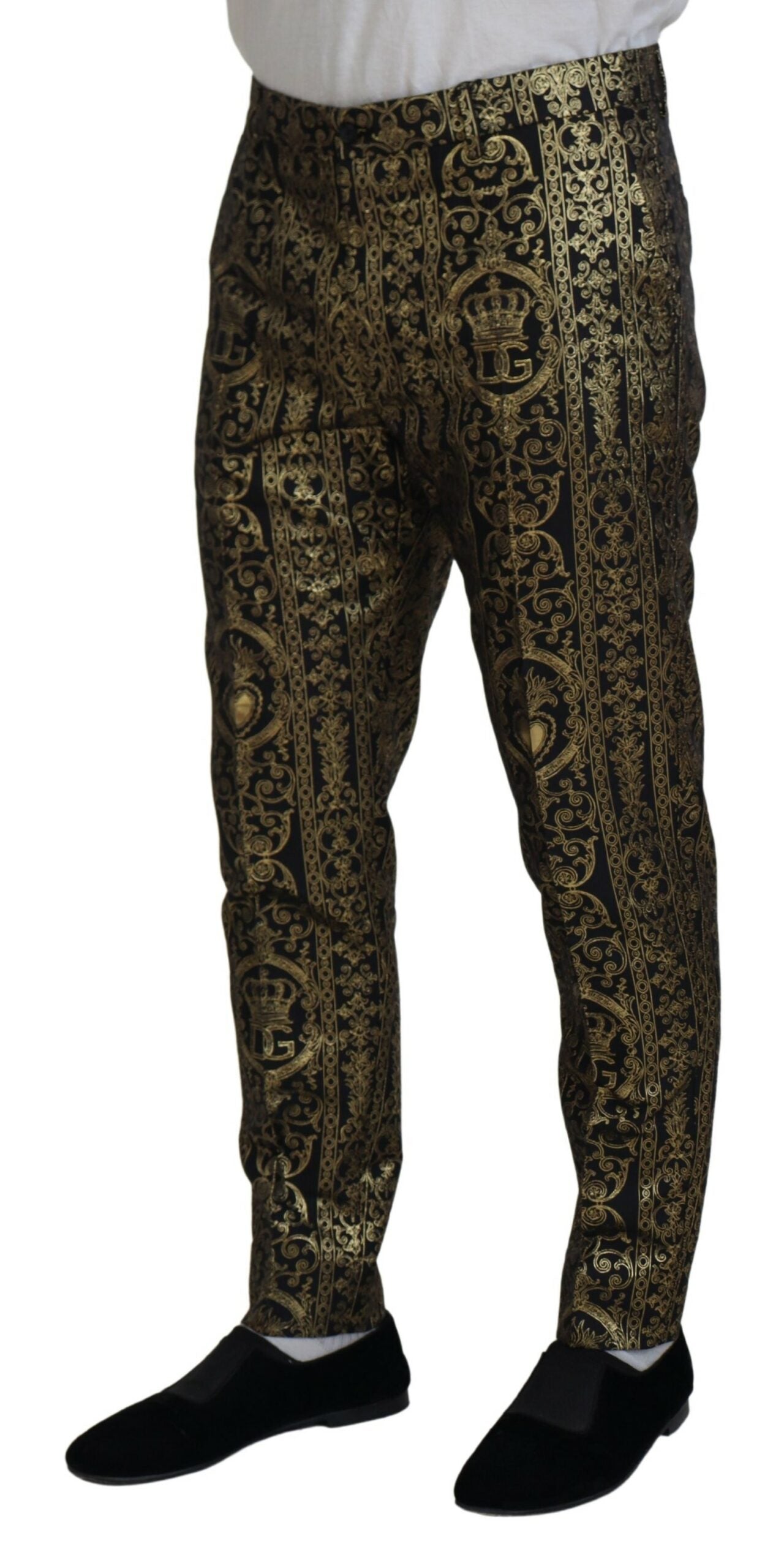 Dolce & Gabbana Black Gold Jacquard Dress Trouser Pants -   -  Dolce & Gabbana. Dolce & Gabbana Black Gold Jacquard Dress Trouser Pants -   -  Dolce & Gabbana.