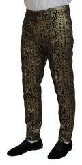 Dolce & Gabbana Black Gold Jacquard Dress Trouser Pants -   -  Dolce & Gabbana.