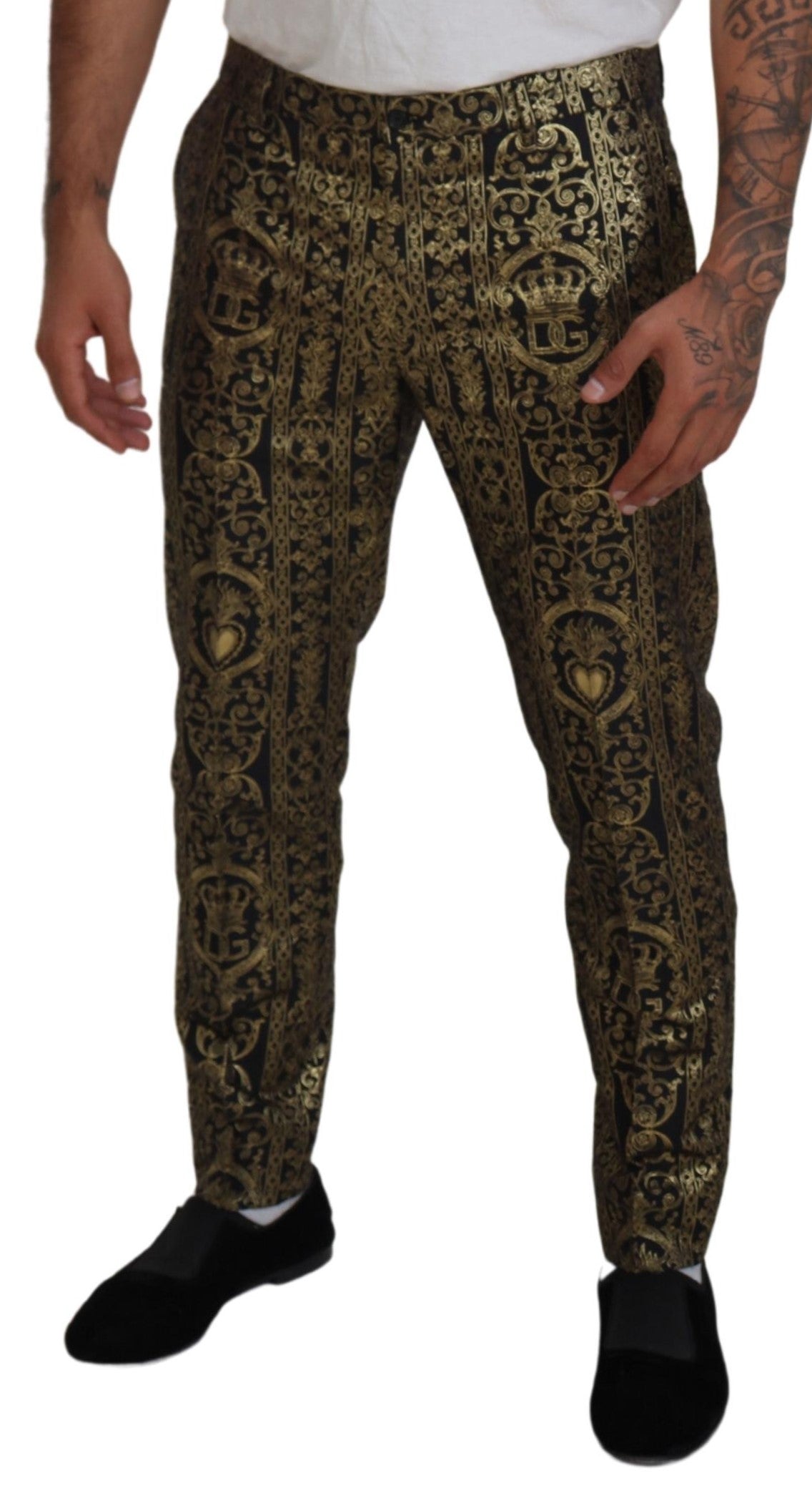 Dolce & Gabbana Black Gold Jacquard Dress Trouser Pants -   -  Dolce & Gabbana. Dolce & Gabbana Black Gold Jacquard Dress Trouser Pants -   -  Dolce & Gabbana.