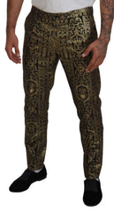 Dolce & Gabbana Black Gold Jacquard Dress Trouser Pants -   -  Dolce & Gabbana.