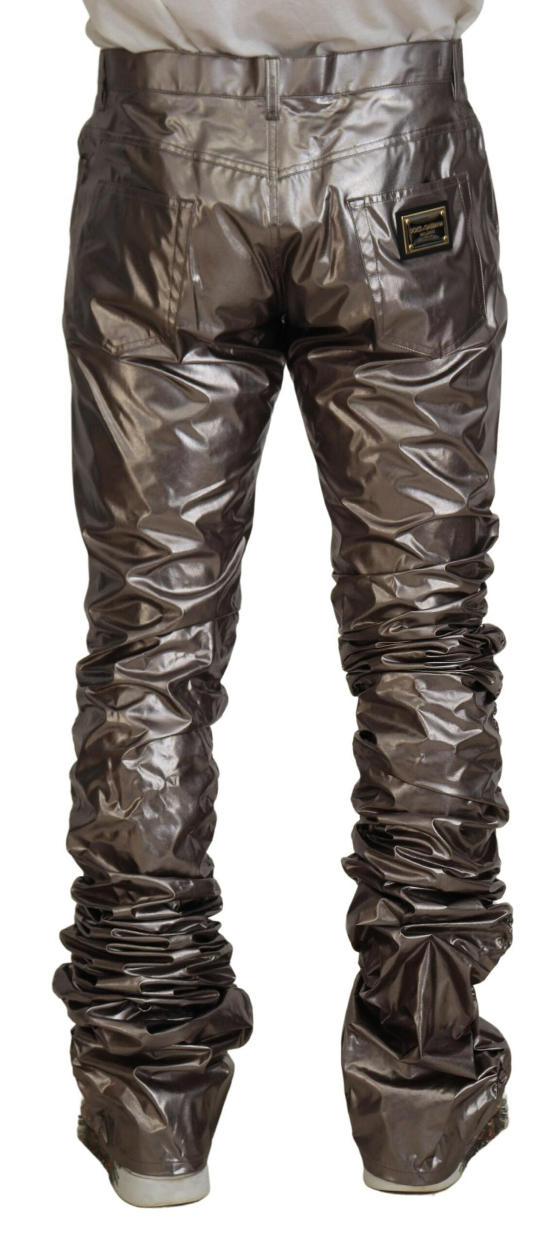 Dolce & Gabbana Silver Metallic Nylon Stretch Pants -   -  Dolce & Gabbana. Dolce & Gabbana Silver Metallic Nylon Stretch Pants -   -  Dolce & Gabbana.