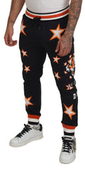 Dolce & Gabbana Black Orange Star Trousers Sport Pants -   -  Dolce & Gabbana.