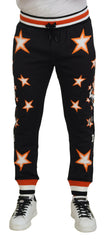 Dolce & Gabbana Black Orange Star Trousers Sport Pants -   -  Dolce & Gabbana.
