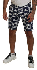 Dolce & Gabbana Blue Logo Print Cotton Chinos Shorts -   -  Dolce & Gabbana.