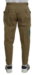Dolce & Gabbana Beige Cotton Stretch Floral Chinos Pants -   -  Dolce & Gabbana.