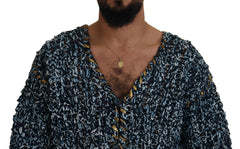 Dolce & Gabbana Blue Button Cardigan Fatto A Mano Sweater -   -  Dolce & Gabbana.