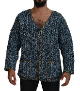 Dolce & Gabbana Blue Button Cardigan Fatto A Mano Sweater -   -  Dolce & Gabbana.