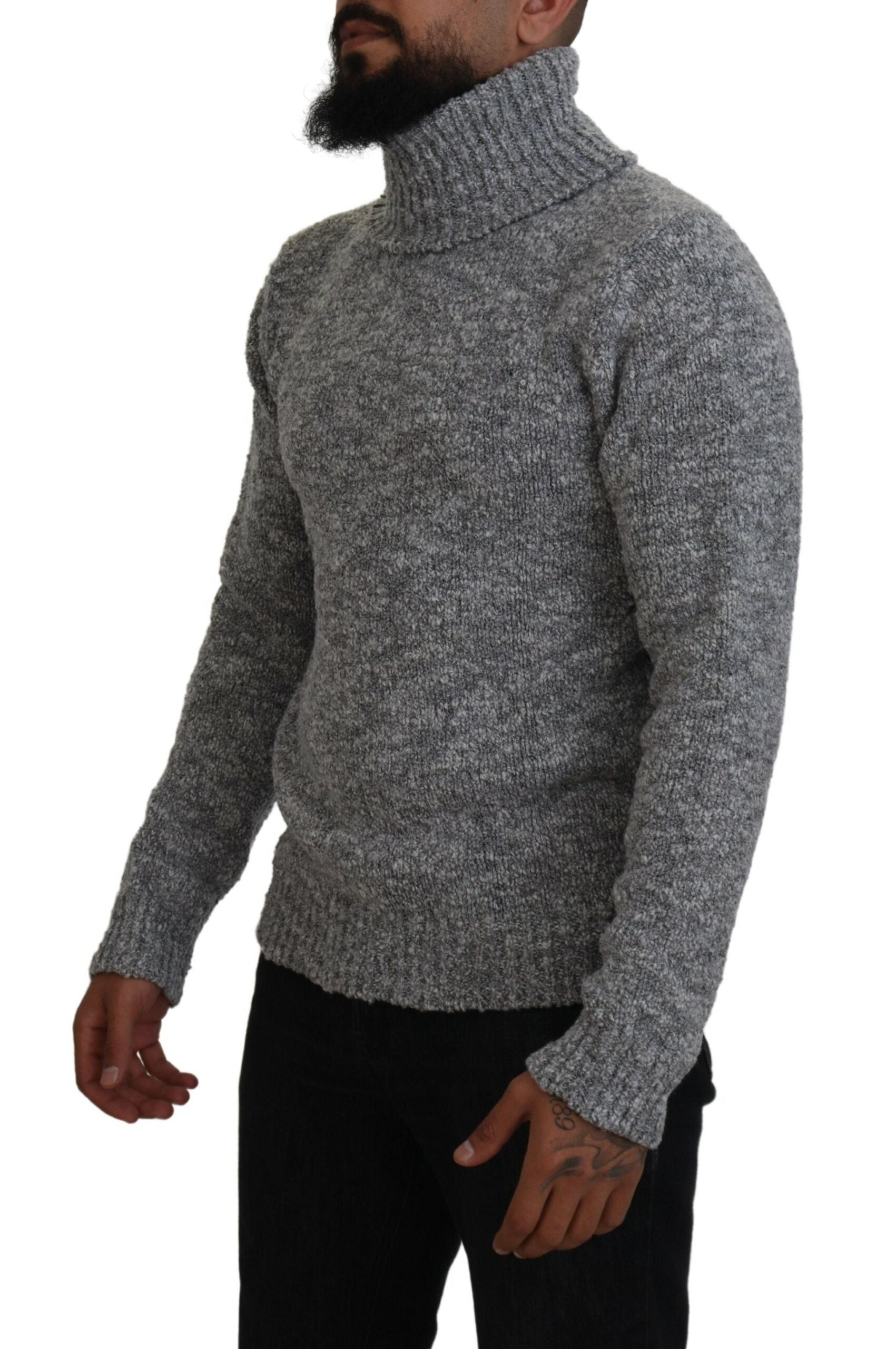 Dolce & Gabbana Gray Wool Knit Turtleneck Pullover Sweater -   -  Dolce & Gabbana. Dolce & Gabbana Gray Wool Knit Turtleneck Pullover Sweater -   -  Dolce & Gabbana.