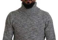 Dolce & Gabbana Gray Wool Knit Turtleneck Pullover Sweater -   -  Dolce & Gabbana.