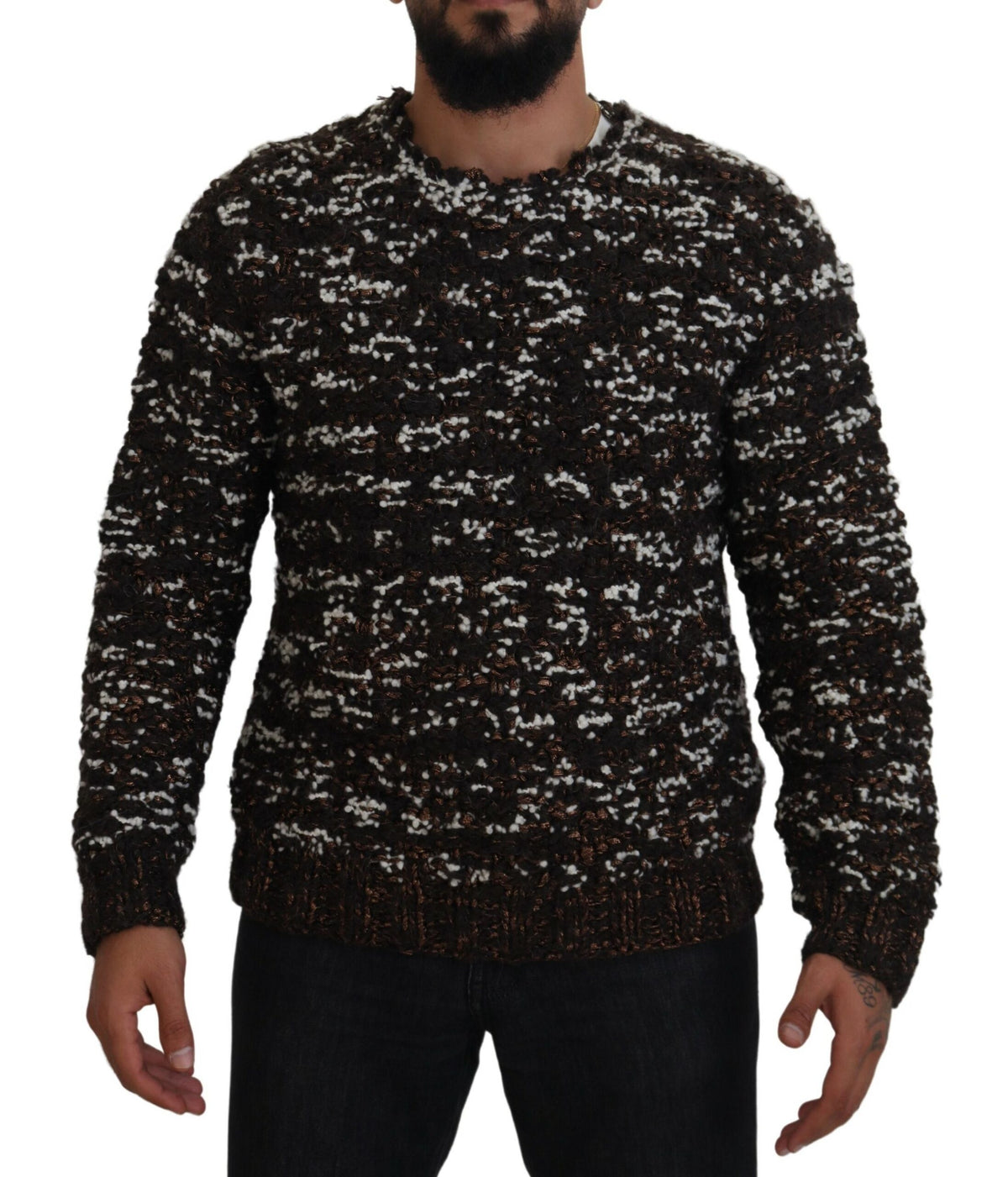 Dolce & Gabbana Brown Knitted Wool Fatto A Mano Sweater -   -  Dolce & Gabbana.