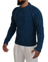 Dolce & Gabbana Blue Knitted Wool Alpaca Pullover Sweater -   -  Dolce & Gabbana.