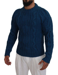 Dolce & Gabbana Blue Knitted Wool Alpaca Pullover Sweater -   -  Dolce & Gabbana.