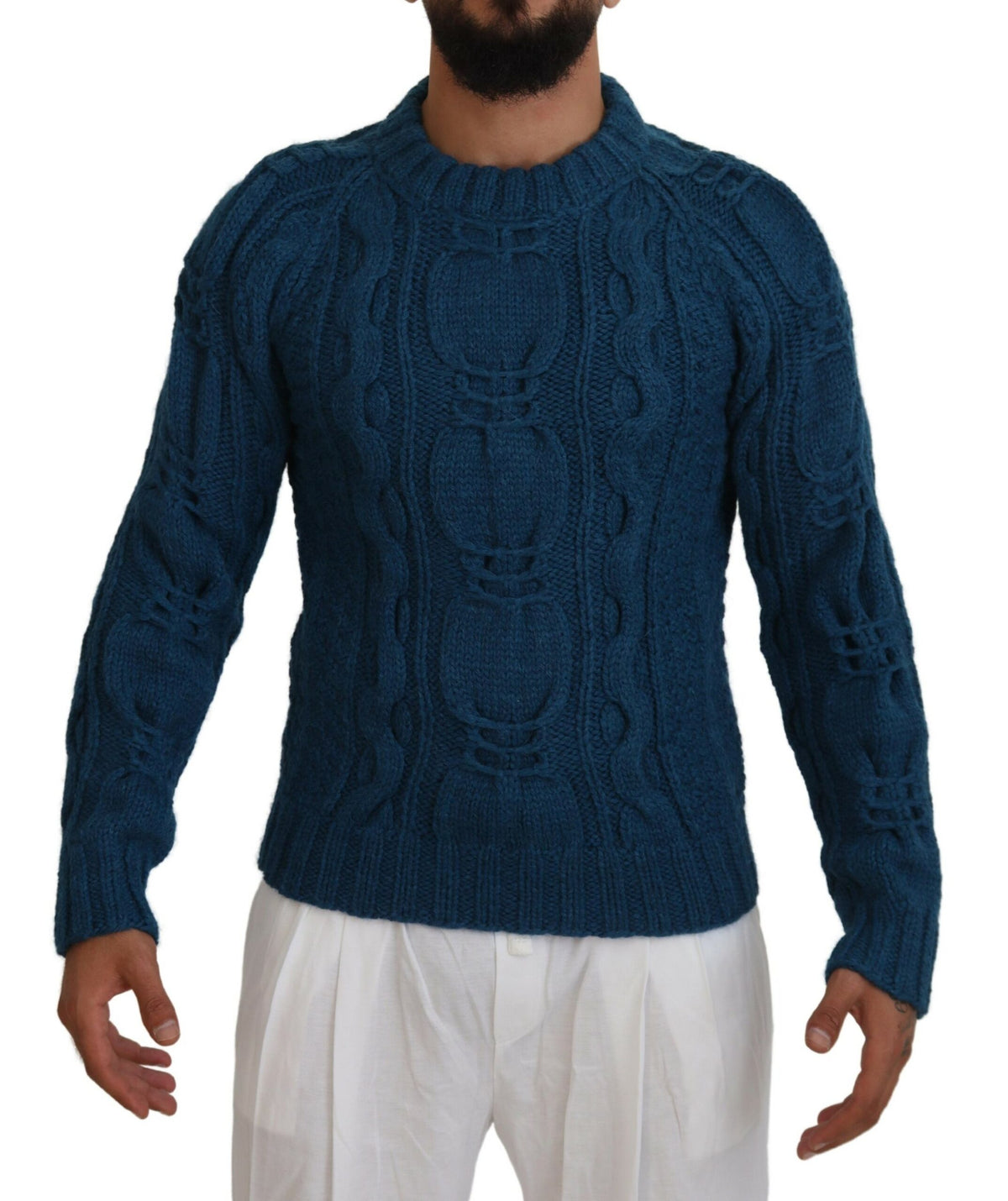 Dolce & Gabbana Blue Knitted Wool Alpaca Pullover Sweater -   -  Dolce & Gabbana.