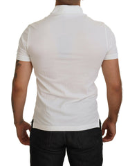 Dolce & Gabbana White Cotton Logo Short Sleeve Polo T-shirt -   -  Dolce & Gabbana.