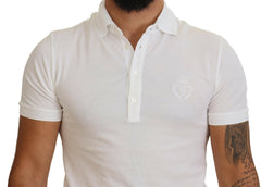 Dolce & Gabbana White Cotton Logo Short Sleeve Polo T-shirt -   -  Dolce & Gabbana.