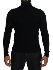Dolce & Gabbana Black Half Zip Turtleneck Pullover Sweater -   -  Dolce & Gabbana.
