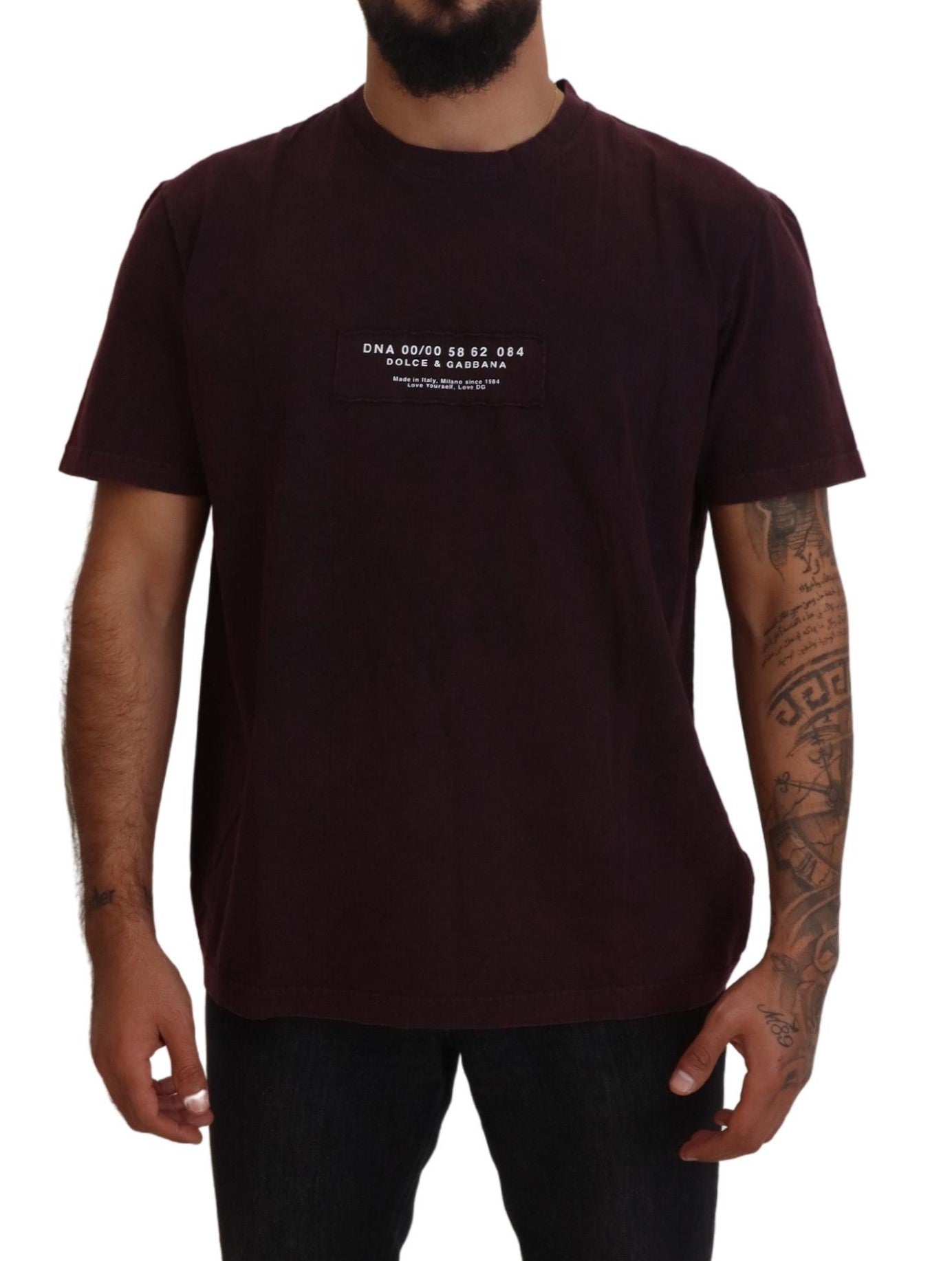 Dolce & Gabbana Bordeaux Crewneck Short Sleeve T-shirt - - Dolce & Gabbana.