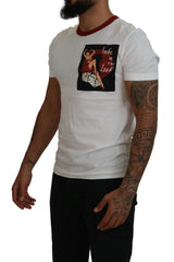 Dolce & Gabbana Cotton White Logo Print Crewneck T-shirt -   -  Dolce & Gabbana.
