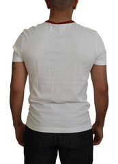 Dolce & Gabbana Cotton White Logo Print Crewneck T-shirt -   -  Dolce & Gabbana.