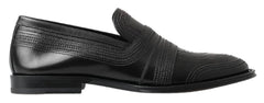 Dolce & Gabbana Black Leather Slipper Loafers Stitched Shoes -   -  Dolce & Gabbana.