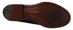 Dolce & Gabbana Black Leather Slipper Loafers Stitched Shoes -   -  Dolce & Gabbana.
