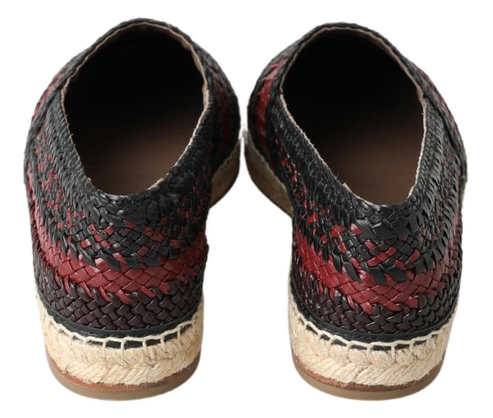 Dolce & Gabbana Black Bordeaux Buffalo Leather Espadrille Shoes -   -  Dolce & Gabbana. Dolce & Gabbana Black Bordeaux Buffalo Leather Espadrille Shoes -   -  Dolce & Gabbana.