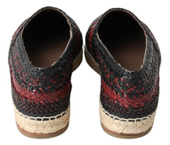 Dolce & Gabbana Black Bordeaux Buffalo Leather Espadrille Shoes -   -  Dolce & Gabbana.