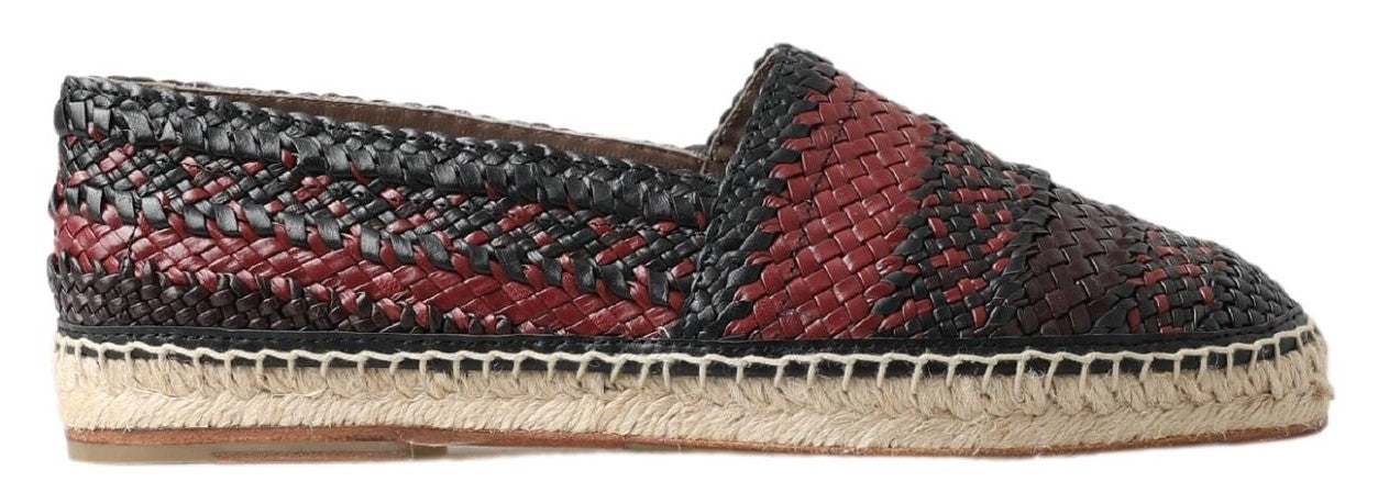 Dolce & Gabbana Black Bordeaux Buffalo Leather Espadrille Shoes -   -  Dolce & Gabbana.
