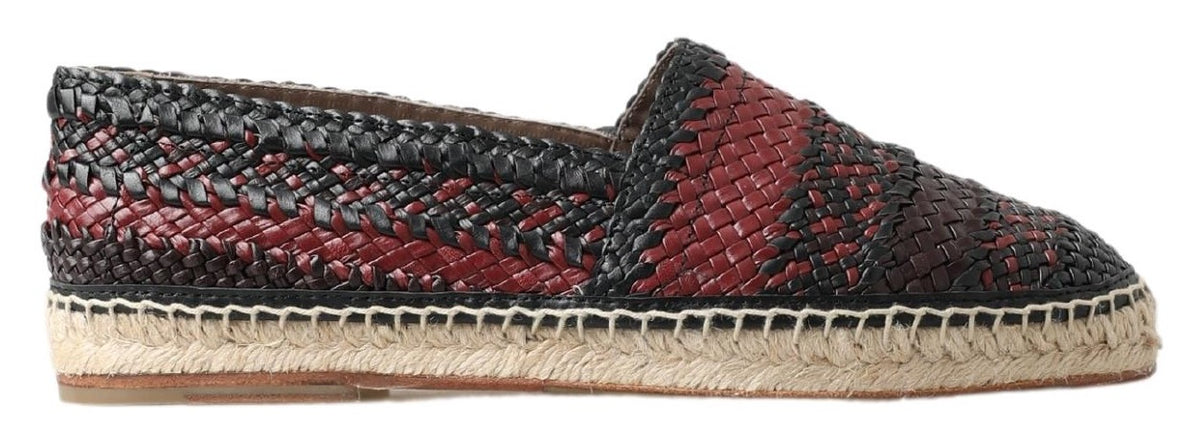 Dolce & Gabbana Black Bordeaux Buffalo Leather Espadrille Shoes -   -  Dolce & Gabbana.