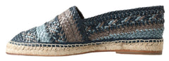 Dolce & Gabbana Blue Gray Leather Buffalo Espadrille Shoes -   -  Dolce & Gabbana.