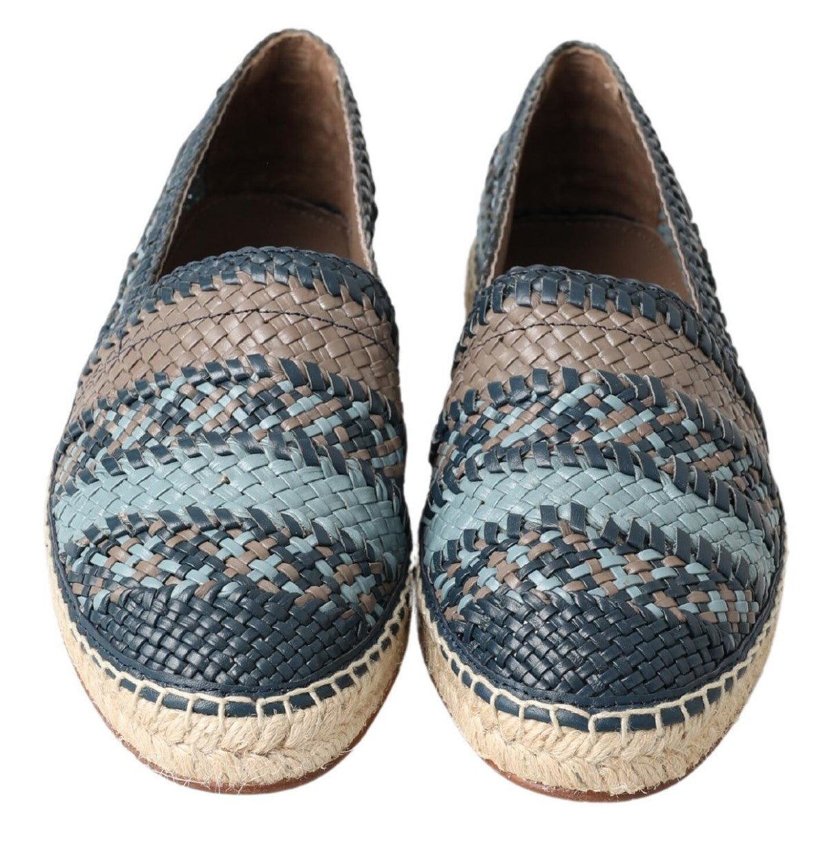 Dolce & Gabbana Blue Gray Leather Buffalo Espadrille Shoes -   -  Dolce & Gabbana. Dolce & Gabbana Blue Gray Leather Buffalo Espadrille Shoes -   -  Dolce & Gabbana.