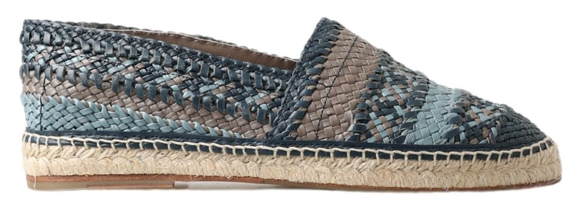 Dolce & Gabbana Blue Gray Leather Buffalo Espadrille Shoes -   -  Dolce & Gabbana.