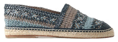 Dolce & Gabbana Blue Gray Leather Buffalo Espadrille Shoes -   -  Dolce & Gabbana.