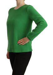 Armani Green Silk Long Sleeves Round Neck Sweater -   -  Armani.