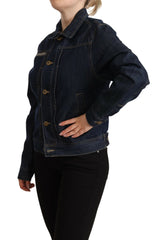 Master Coat Dark Blue Button Down Long Sleeves Denim Jacket -   -  Master Coat.