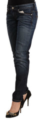 Acht Blue Washed Cotton Low Waist Skinny Denim Jeans -   -  Acht.