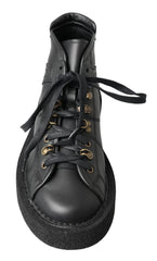 Dolce & Gabbana Black Leather Slip on Stretch Boots -   -  Dolce & Gabbana.