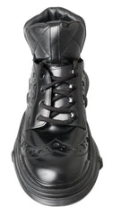 Dolce & Gabbana Black Leather Ankle Casual Boots -   -  Dolce & Gabbana.