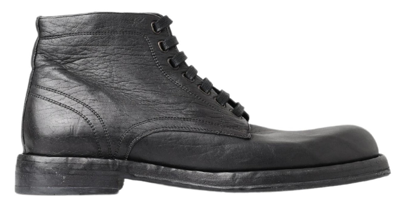 Dolce & Gabbana Black Horse Leather Perugino Boots -   -  Dolce & Gabbana.