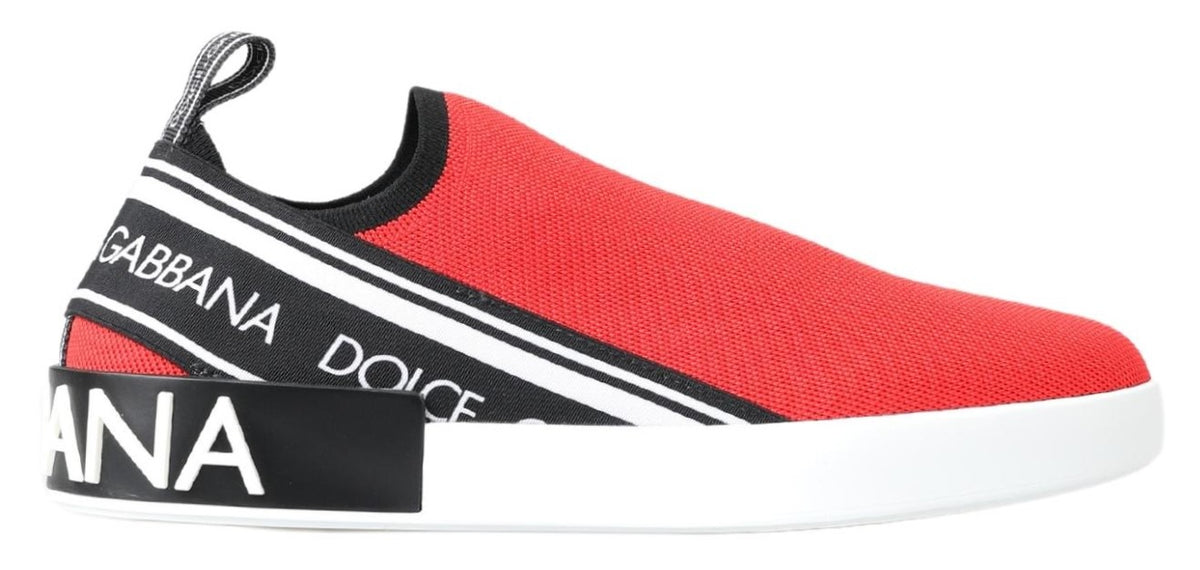 Dolce & Gabbana Red White Flat Sneakers Loafers Shoes -   -  Dolce & Gabbana.