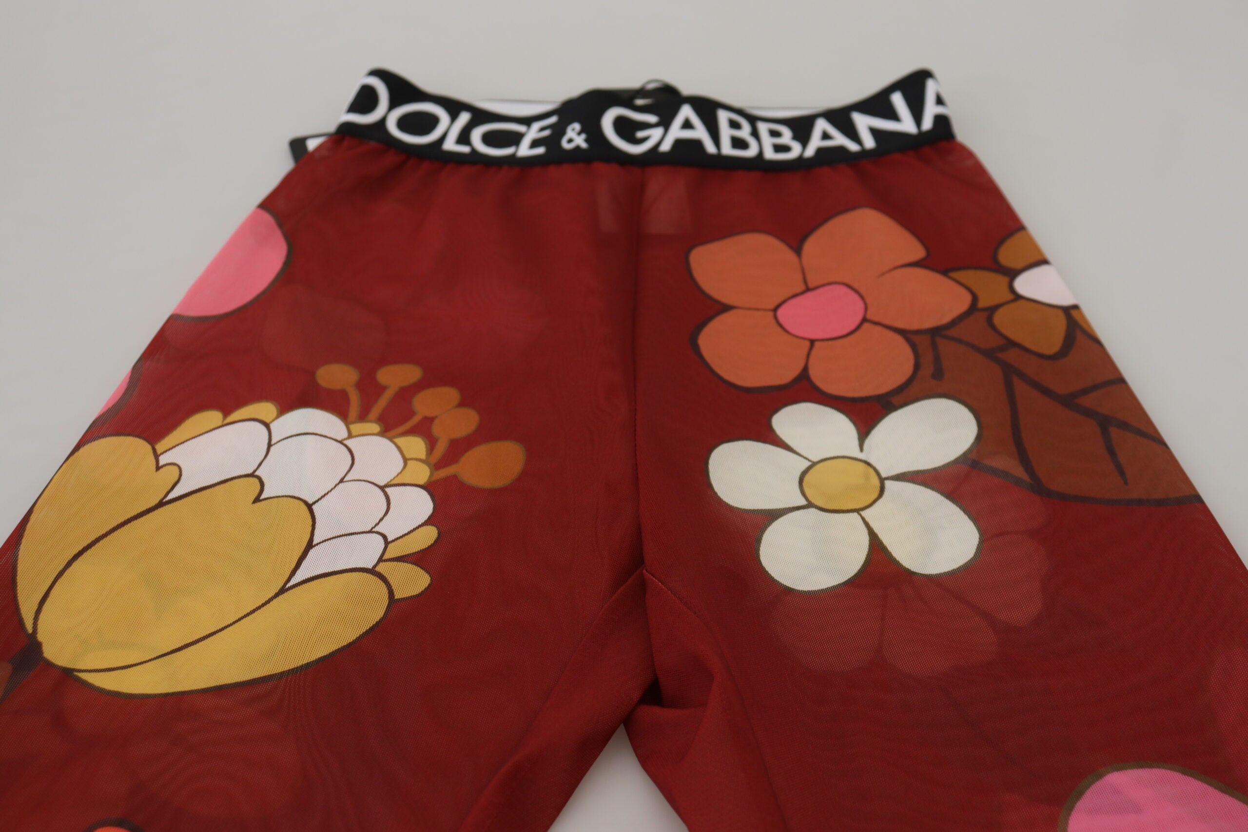 Dolce & Gabbana Red Floral Leggings Stretch Waist Pants -   -  Dolce & Gabbana. Dolce & Gabbana Red Floral Leggings Stretch Waist Pants -   -  Dolce & Gabbana.