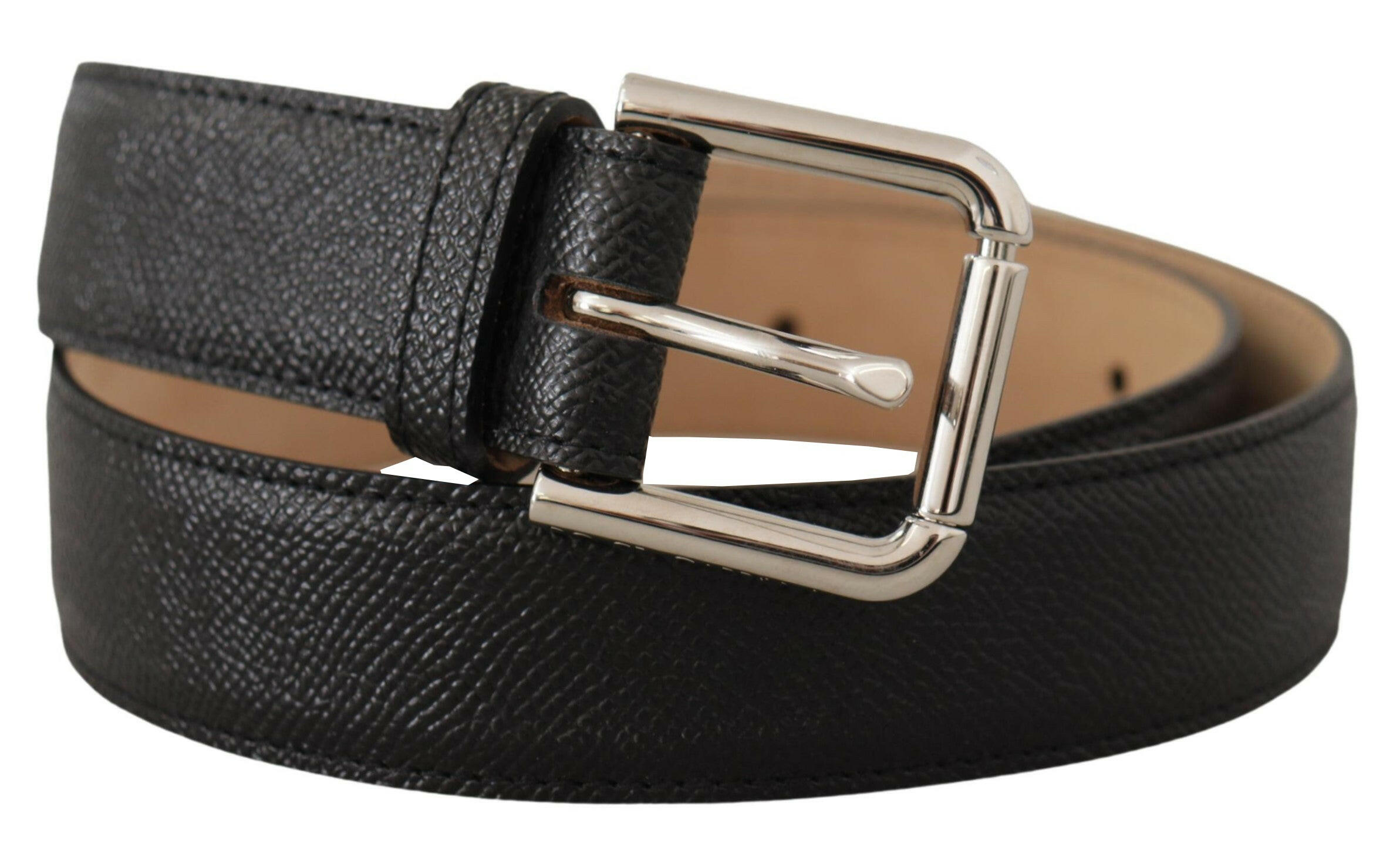 Dolce & Gabbana Black Calf Leather Brown Backend Metal Buckle Belt -   -  Dolce & Gabbana. Dolce & Gabbana Black Calf Leather Brown Backend Metal Buckle Belt -   -  Dolce & Gabbana.