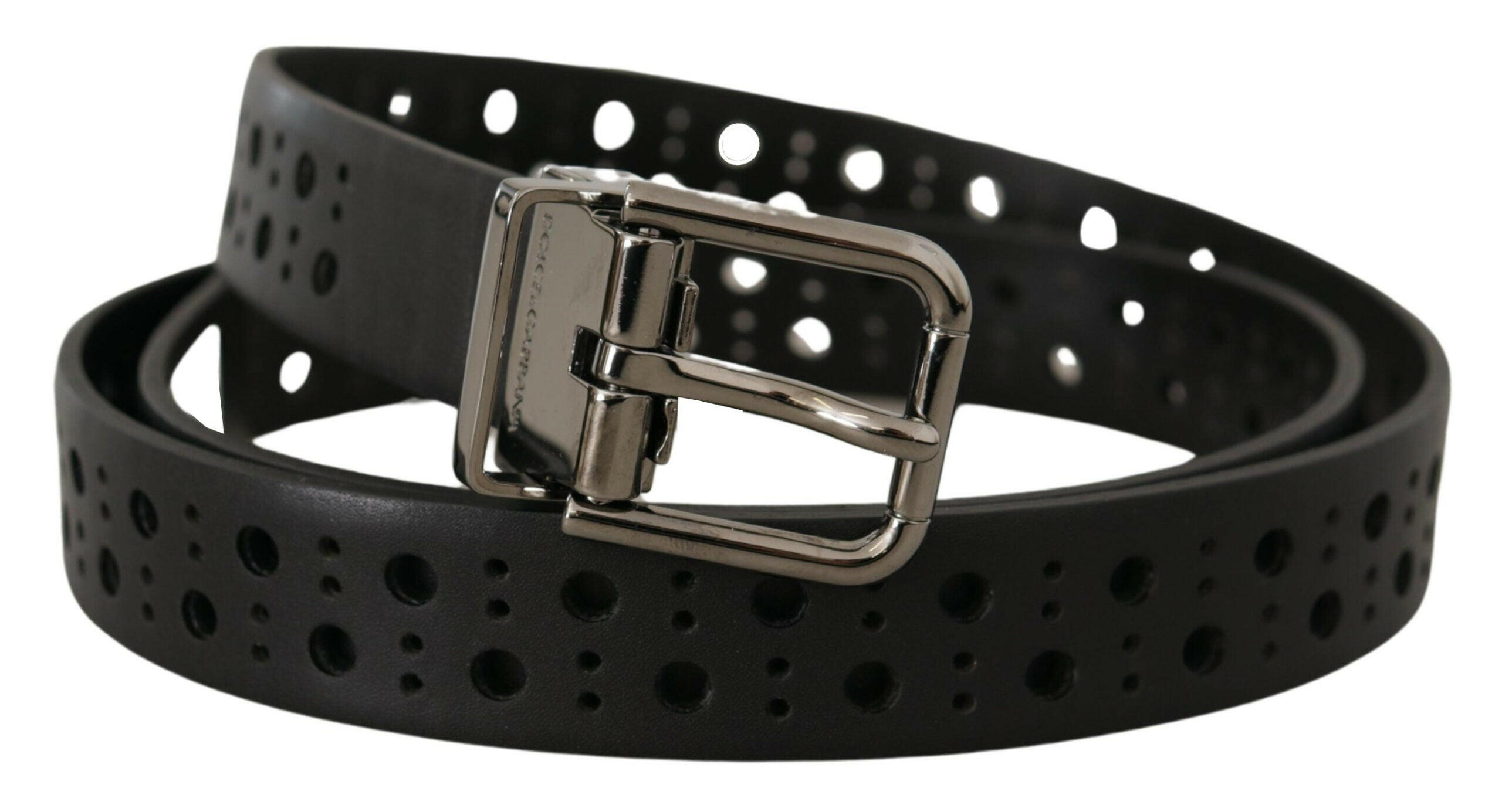 Dolce & Gabbana Black Calf Leather Perforated Metal Buckle Belt -   -  Dolce & Gabbana. Dolce & Gabbana Black Calf Leather Perforated Metal Buckle Belt -   -  Dolce & Gabbana.
