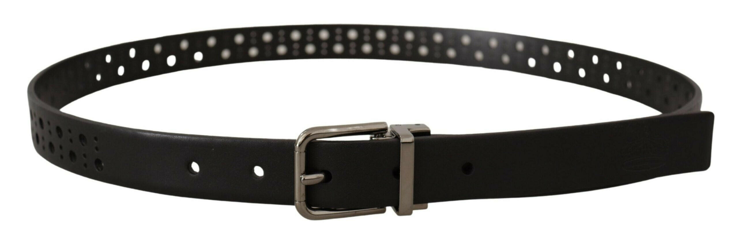 Dolce & Gabbana Black Calf Leather Perforated Metal Buckle Belt -   -  Dolce & Gabbana. Dolce & Gabbana Black Calf Leather Perforated Metal Buckle Belt -   -  Dolce & Gabbana.