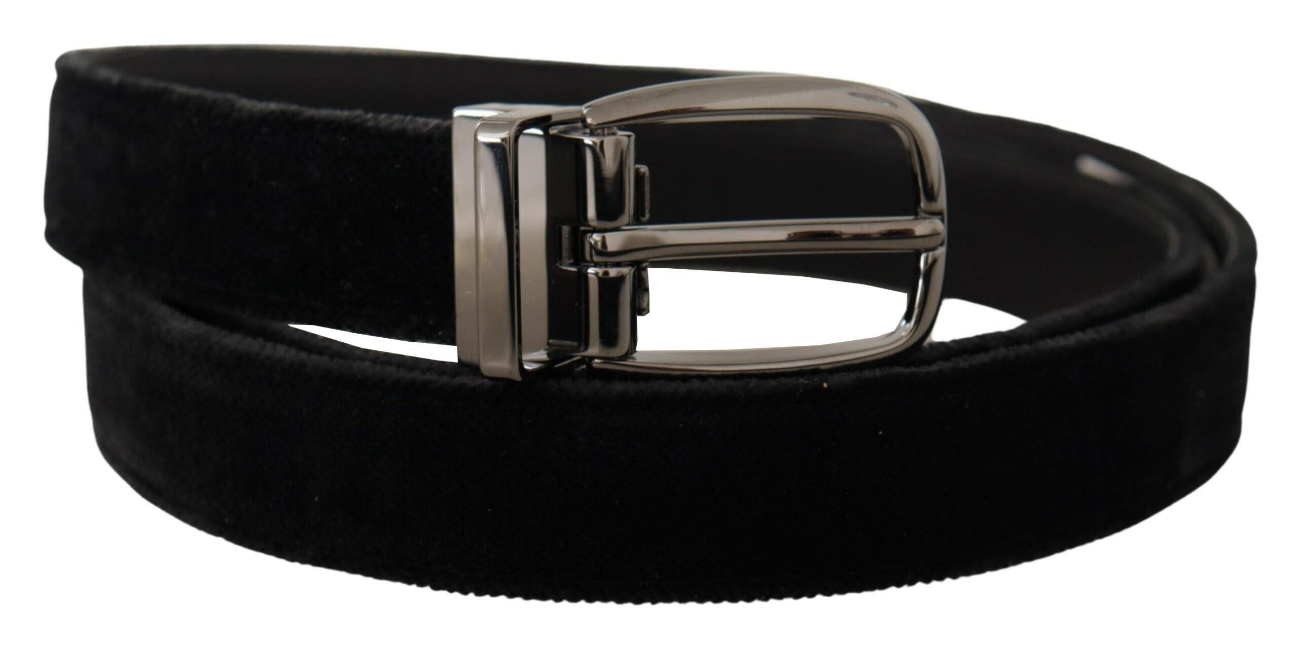 Dolce & Gabbana Black Velvet Classic Logo Engraved Metal Belt -   -  Dolce & Gabbana. Dolce & Gabbana Black Velvet Classic Logo Engraved Metal Belt -   -  Dolce & Gabbana.