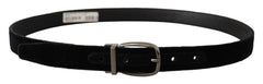Dolce & Gabbana Black Velvet Classic Logo Engraved Metal Belt -   -  Dolce & Gabbana.