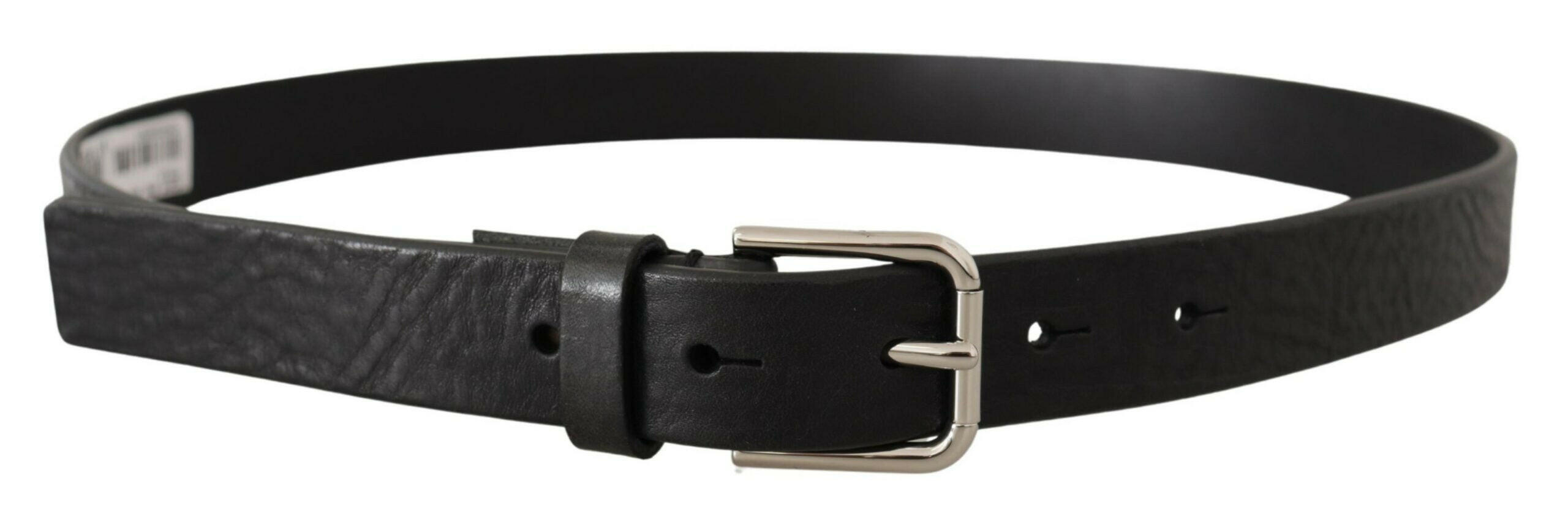 Dolce & Gabbana Black Calf Leather Silver Tone Logo Metal Buckle Belt -   -  Dolce & Gabbana. Dolce & Gabbana Black Calf Leather Silver Tone Logo Metal Buckle Belt -   -  Dolce & Gabbana.