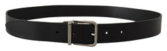 Dolce & Gabbana Black Casual Calf Leather Logo Metal Buckle Belt -   -  Dolce & Gabbana.