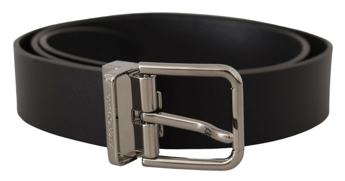 Dolce & Gabbana Black Casual Calf Leather Logo Metal Buckle Belt -   -  Dolce & Gabbana.